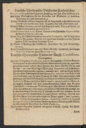 Teutsche Theologische Bücher der Catholischen.