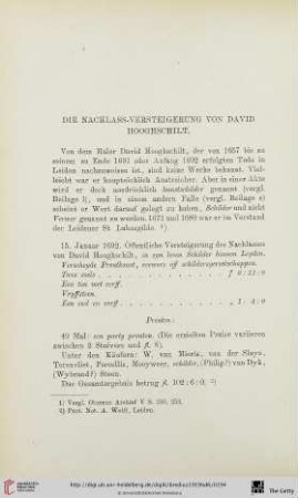 Die Nachlass-Versteigerung von David Hooghschilt