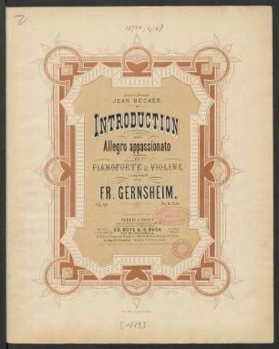 Introduction und Allegro appassionato : für Pianoforte u. Violine : op. 38