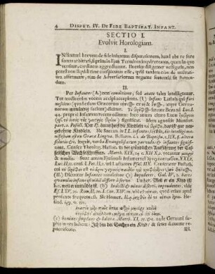 Sectio I. - Sectio V.