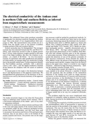 The electrical conductivity of the Andean crust in northern Chile and southern Bolivia as inferred from magnetotelluric measurements