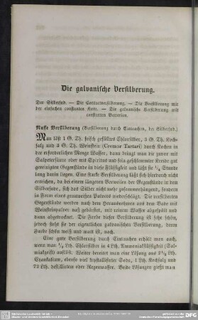 Die galvanische Versilberung