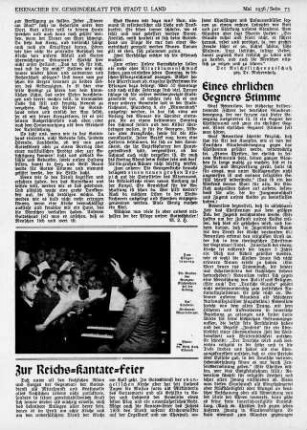 Zur Reichs-Kantate-Feier