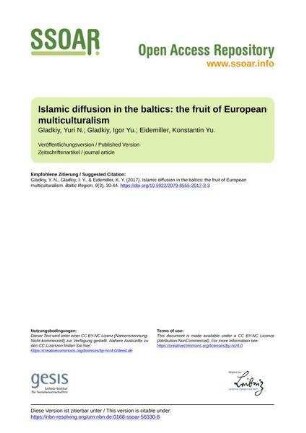 Islamic diffusion in the baltics: the fruit of European multiculturalism