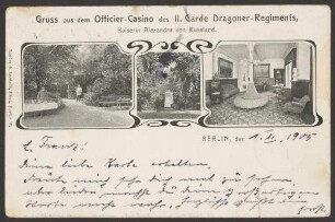 Ansichtskarte "Officier-Casino des II. Garde Dragoner-Regiments"