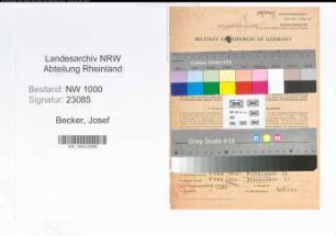 Entnazifizierung Josef Becker, geb. 14.05.1922 (Verwaltungsangestellter)
