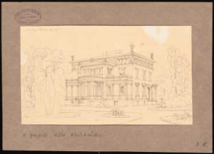 Villa Bleichröder, Berlin-Charlottenburg: Perspektivische Ansicht der Gartenseite
