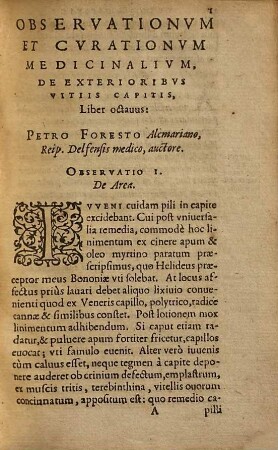 Observationum & curationum medicinalium liber ..., Libri 8-10