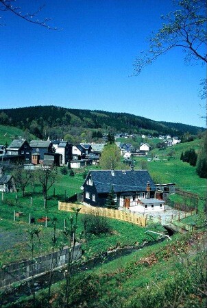 Blick vom Friedhof in Richtung Ortslage Marienthal