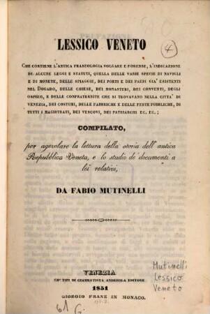 Lessico Veneto