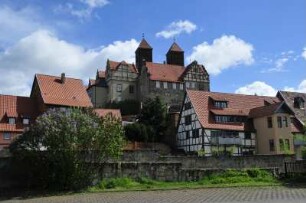 Quedlinburg - Stiftskirche und Schloss : Stiftskirche und Schloss von Westen gesehen, aufgenommen am 14. April 2014 in Quedlinburg. Foto Uwe Gerig