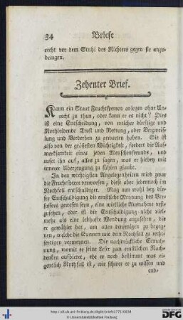 Zehenter Brief.