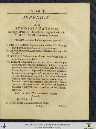 Appendices.