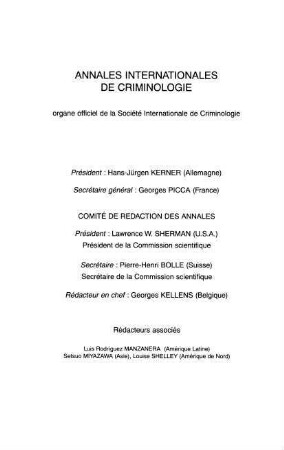 Annales internationales de criminologie