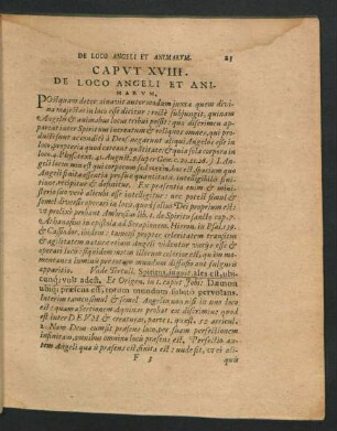 Caput XVIII. De Loco Angeli Et Animarum.