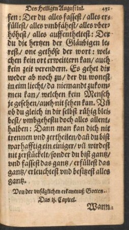 Von der unsäglichen erkantnuß Gottes. Das ii. Capitel.