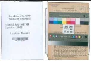 Entnazifizierung Theodor Lenders , geb. 08.11.1890 (Dachdecker)