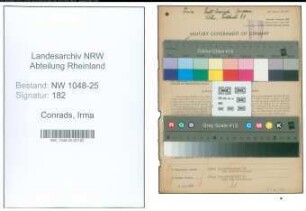 Entnazifizierung Irma Conrads , geb. 05.09.1914 (Drogistin)