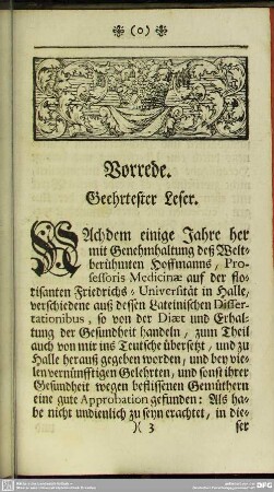 Vorrede. Geehrtester Leser