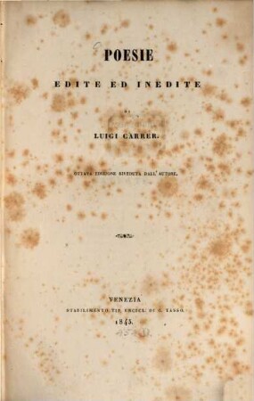 Poesie edite ed inedite