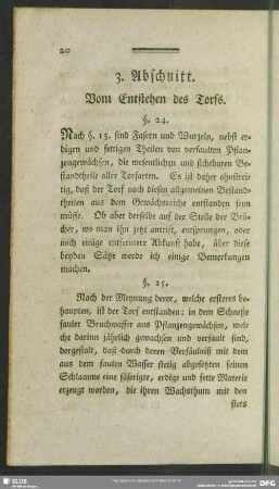 3. Abschnitt. Vom Entstehen des Torfs