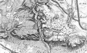 Radebeul-Wahnsdorf. Ausschnitt aus: Oberreit, Sect. Dresden 1821/22