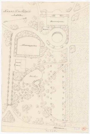 Park Neudeck und Garten des Reichspräsidenten Hindenburg, Berlin-Steglitz: Lageplan 1:500