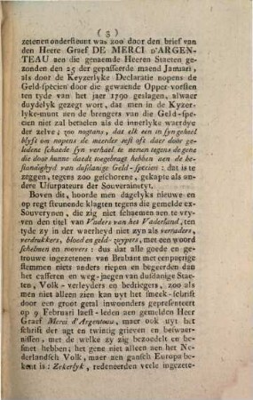 Kort-Bondig Verhael Van die gebeurtenisse aen die Heeren Staeten van Brabant tot Brussel op den 24 Februari 1791, korts naer noen tusschen een en twee ueren