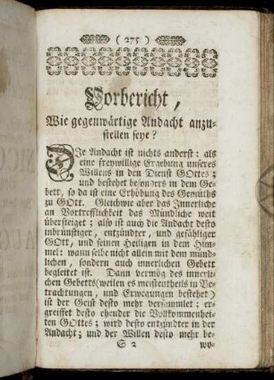 Vorbericht, Wie gegenwärtige Andacht anzustellen seye?