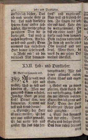 XXII. Lob- und Danklieder.