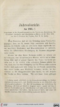 2: Jahresbericht für 1863