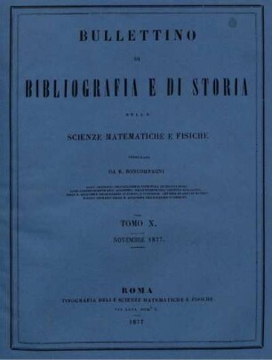 Tomo X. Novembre 1877.