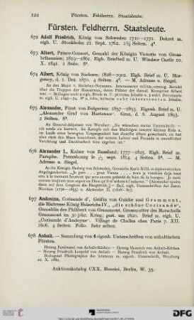 Fürsten. Feldherrn. Staatsleute. (Nr. 672-937)