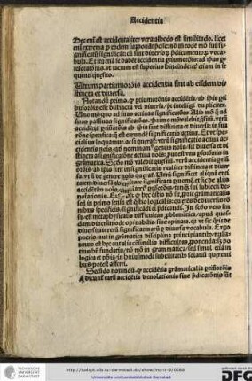 Notandum primo, quod partium orationis accidentia ab ipsis partibus orationis esse distincta vel diversa potest intelligi dupliciter, uno modo quo ad suas activas significationes...