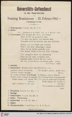 Beilage (Universitätsgottesdienst 23.02.1902)
