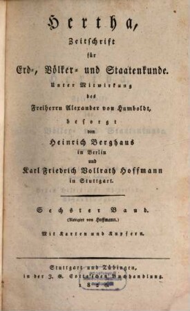 Hertha : Zeitschrift für Erd-, Völker- und Staatenkunde. 6. 1826
