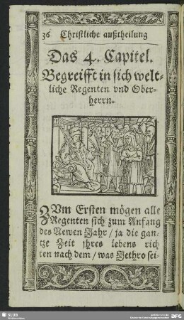 Das 4. Capitel. Begreifft in sich weltliche Regenten und Oberherren