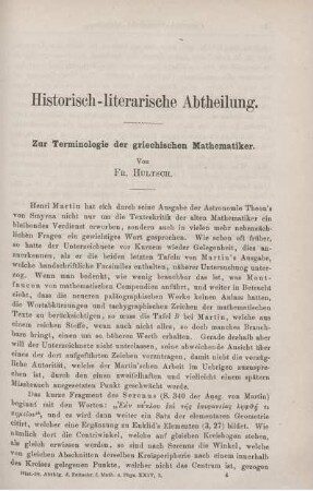 Zur Terminologie der griechischen Mathematiker.