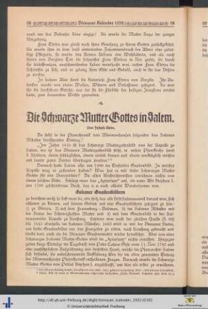 Die Schwarze Mutter Gottes in Salem.