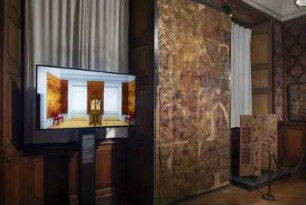 Goldledertapete, ornamentales Motiv Nr. 3, punziert, bemalt