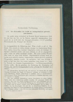 Sechzehnte Vorlesung