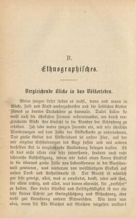 B. Ethnographisches