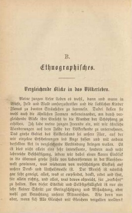 B. Ethnographisches