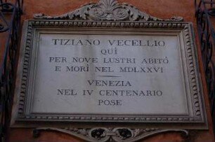 Venedig 2007 - Gedenktafel für Tizian