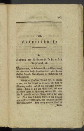 VII. Geburtshülfe.