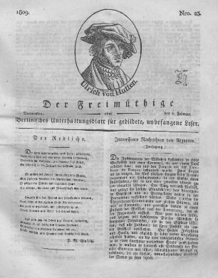 Nro. 23., Donnerstag, den 2. Februar 1809