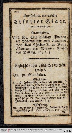 Kurfürstlich.mainzischer Erfurter Staat