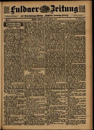 Zweite Ausgabe vom Samstag, den 28. Februar 1903.