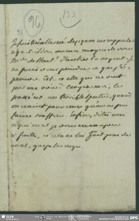 Eigenh. Brief von Unbekannt an August Wilhelm von Schlegel, o.O., ohne Datumsangabe