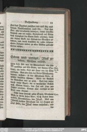 V. Sodom wird vertilget, Isaak gebohren, Abraham versucht.